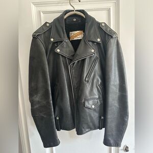 Scott Black Leather Motorcycle Jacket